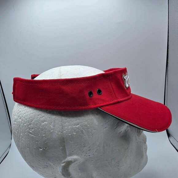 Bio Domes Trouble Devil Horns Adjustable Red Visor Hat Casual Golf Outdoors - Picture 4 of 8